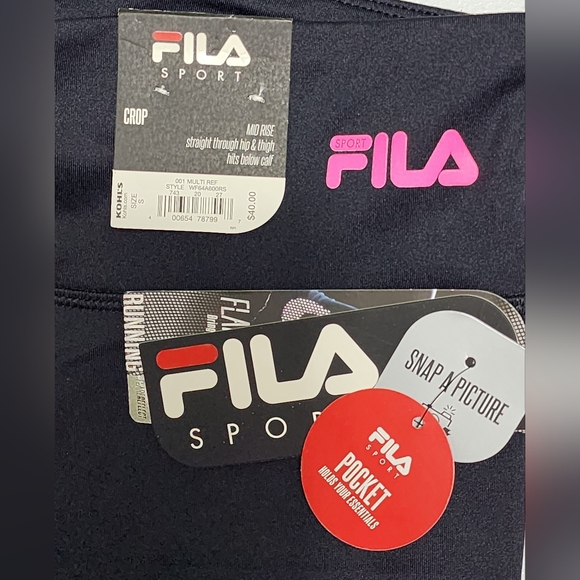 Fila Women's Sport Crop Leggings, Mid Rise, Back Pocket, Size Small, S, NWT - Picture 5 of 7